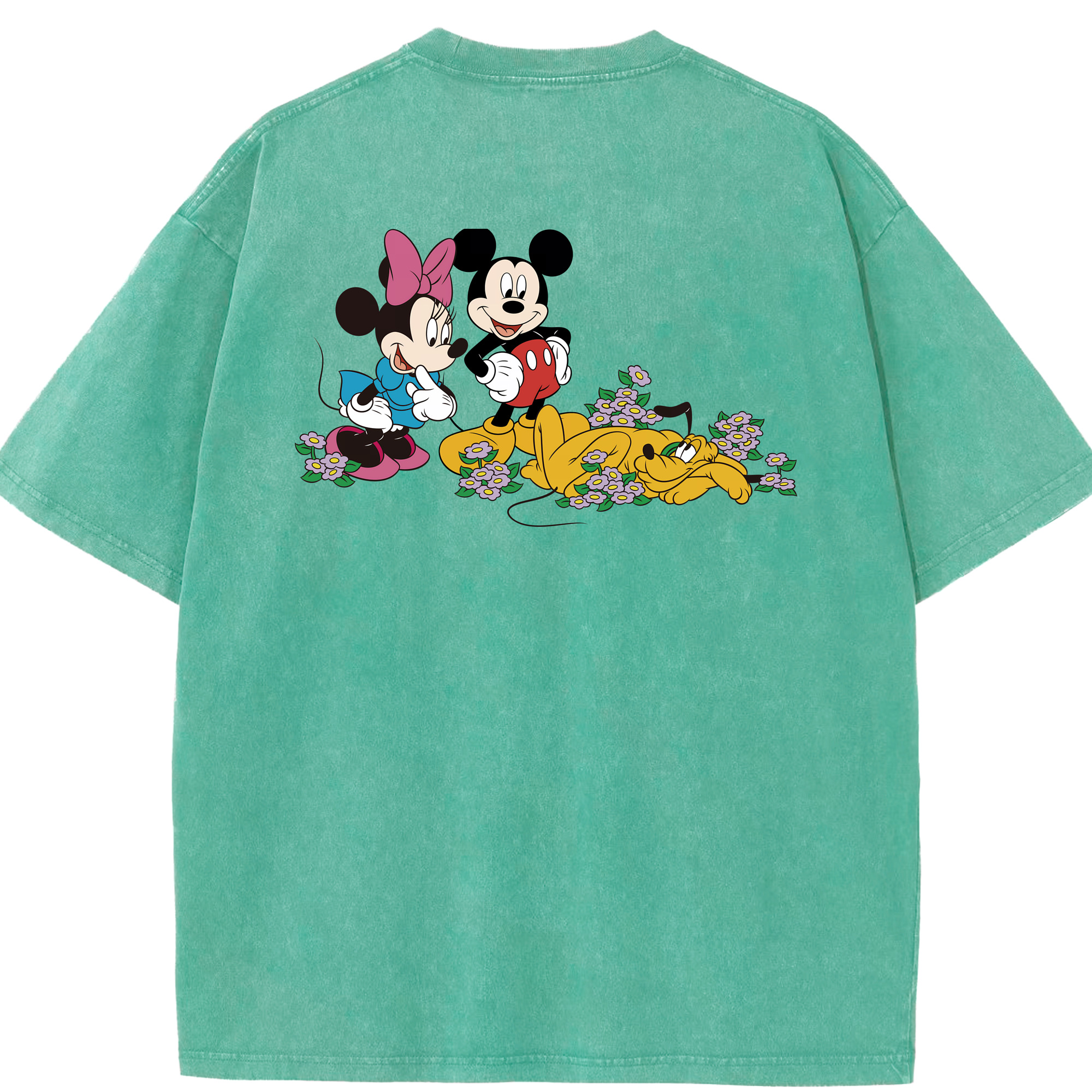 （画像用） ミッキーマウス Mickey Mouse 綿100% ヴィンテージ風 半袖Tシャツ（背面プリント）